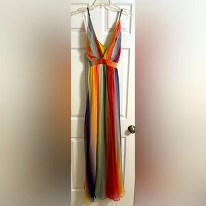 Fashion Nova Rainbow Colored Maxi Dress